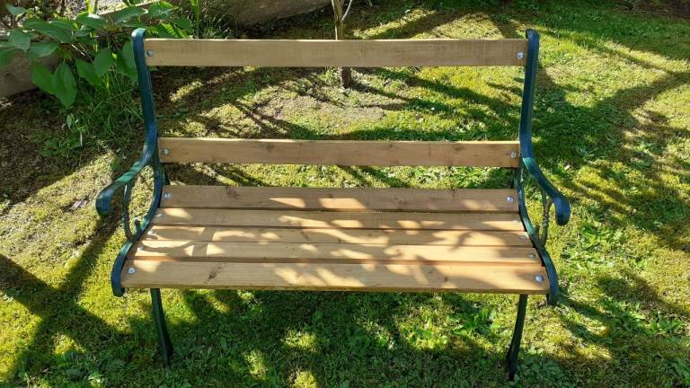 Garden Bench with Cast Iron End New