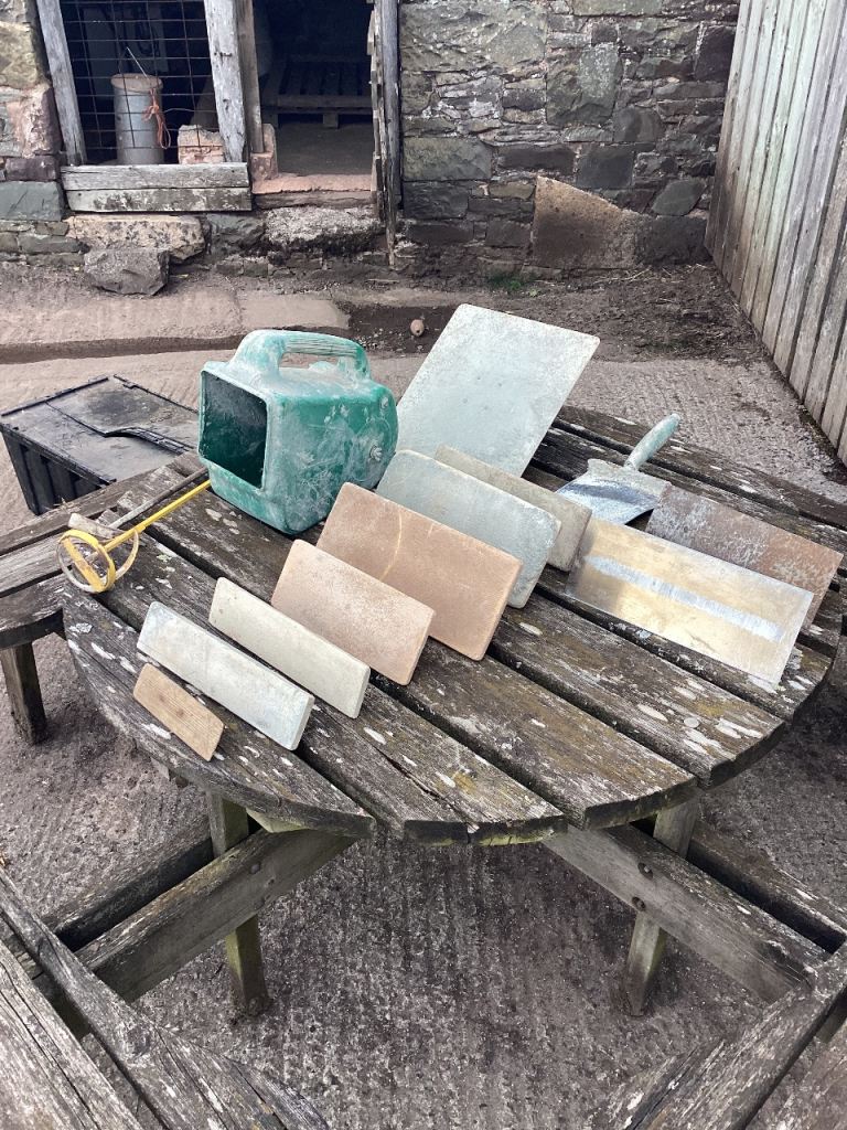 Selection of plastering/rendering tools 