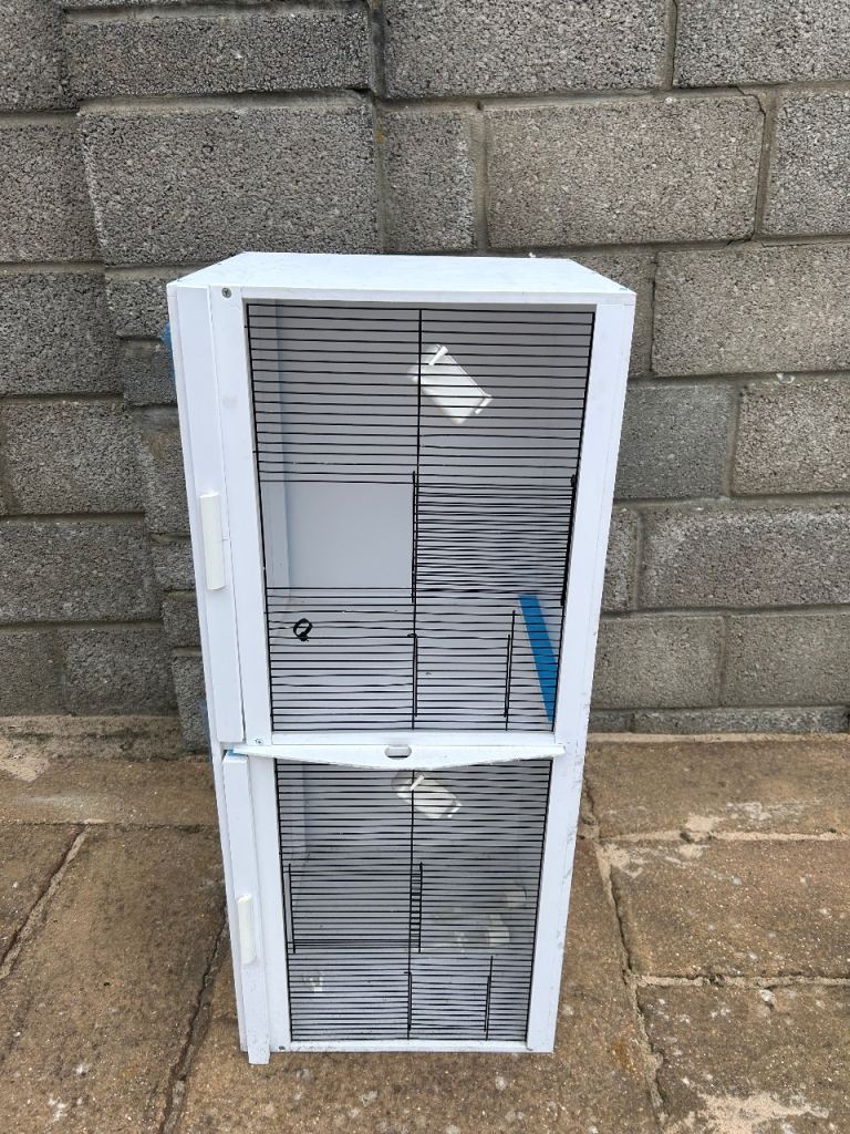 Large White Metal Bird Cage with Access