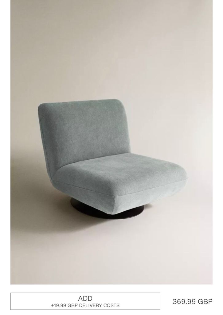 Stylish Grey Swivel Lounge Chair – 