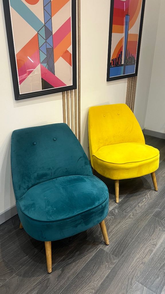2 x Fabric accent chairs