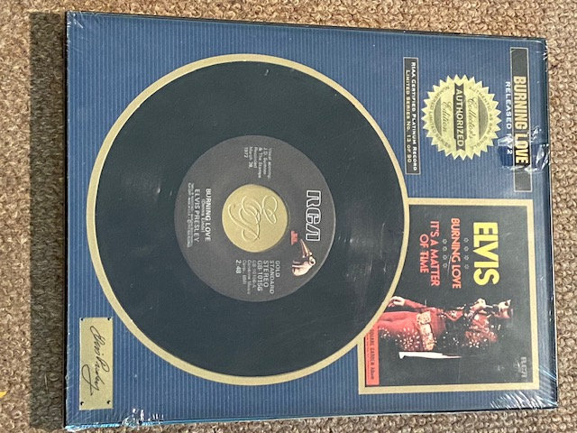 V.V RARE: Elvis Framed Record 'Burning Love' *BRAND NEW SEALED ONLY 90 PRODUCED*