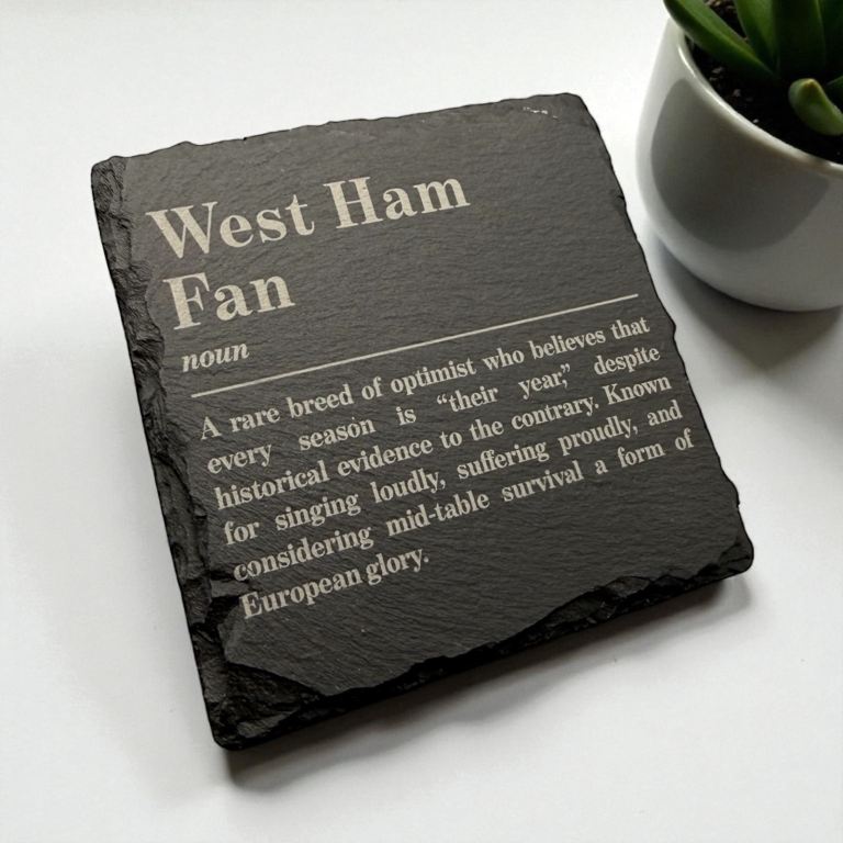West Ham Fan Definition Slate Coaster | West Ham Football Club | Football Fan | Football | Gift |