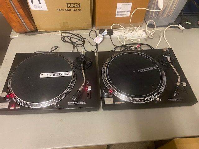 TURNTABLES / DJ VINYL RECORD DECKS x 2 RELOOP DIRECT DRIVE- GREAT CONDITION - ONLY £425