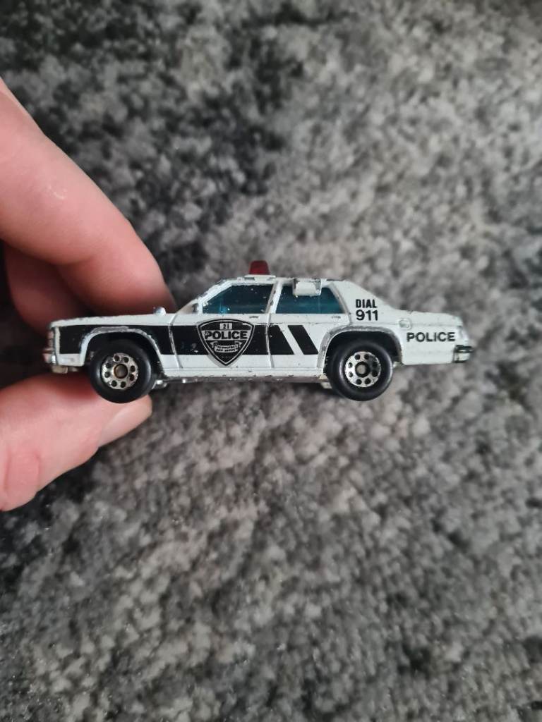 Matchbox Police Car Toy – White, Good Condition