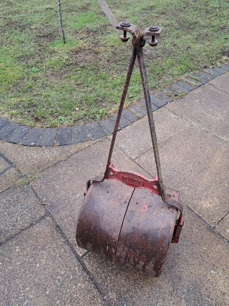 Vintage cast-iron lawn roller