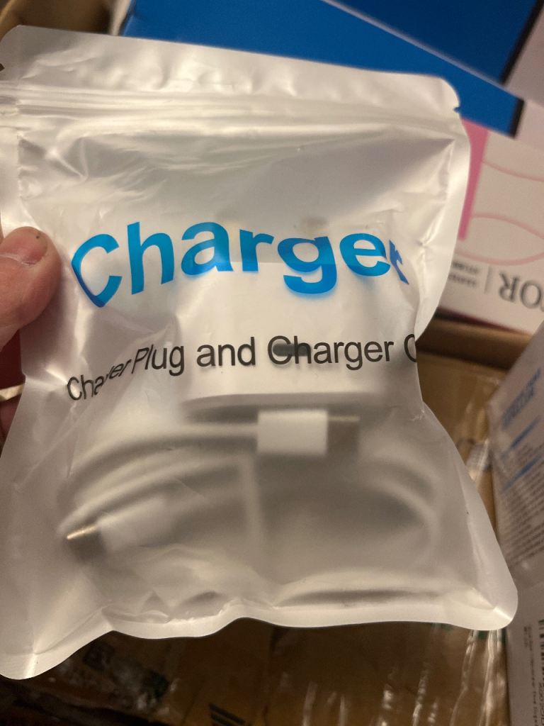 New White Charger Plug and Cable