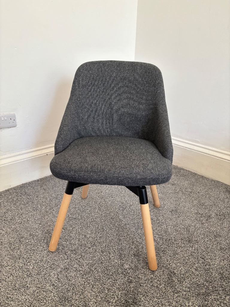 Modern Grey Fabric Dining/Accent Chair – Good Condition