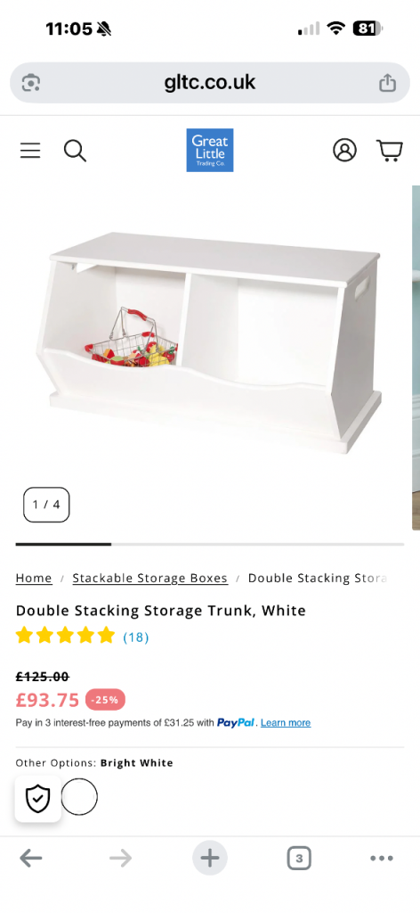 GLTC storage (double) cubes x 4 - white