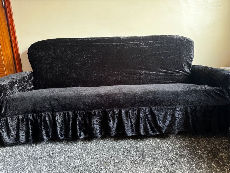 Black Velvet Settee Covers 