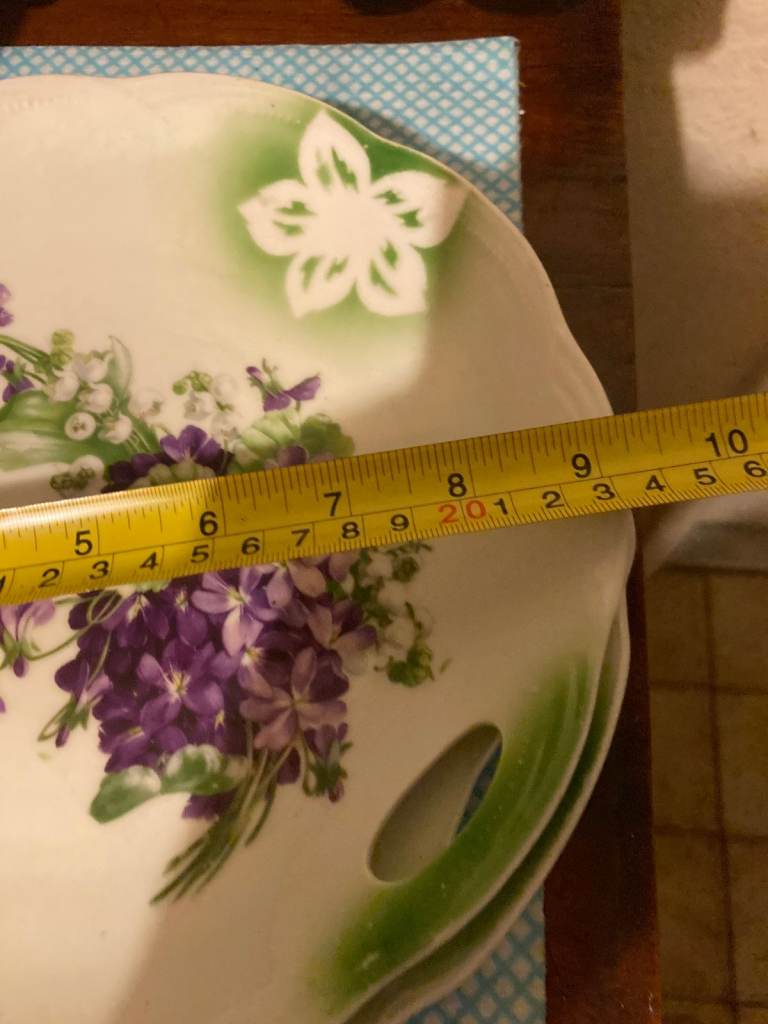 Vintage Floral Bowl Cut Out Handles Reasonable offers accepted