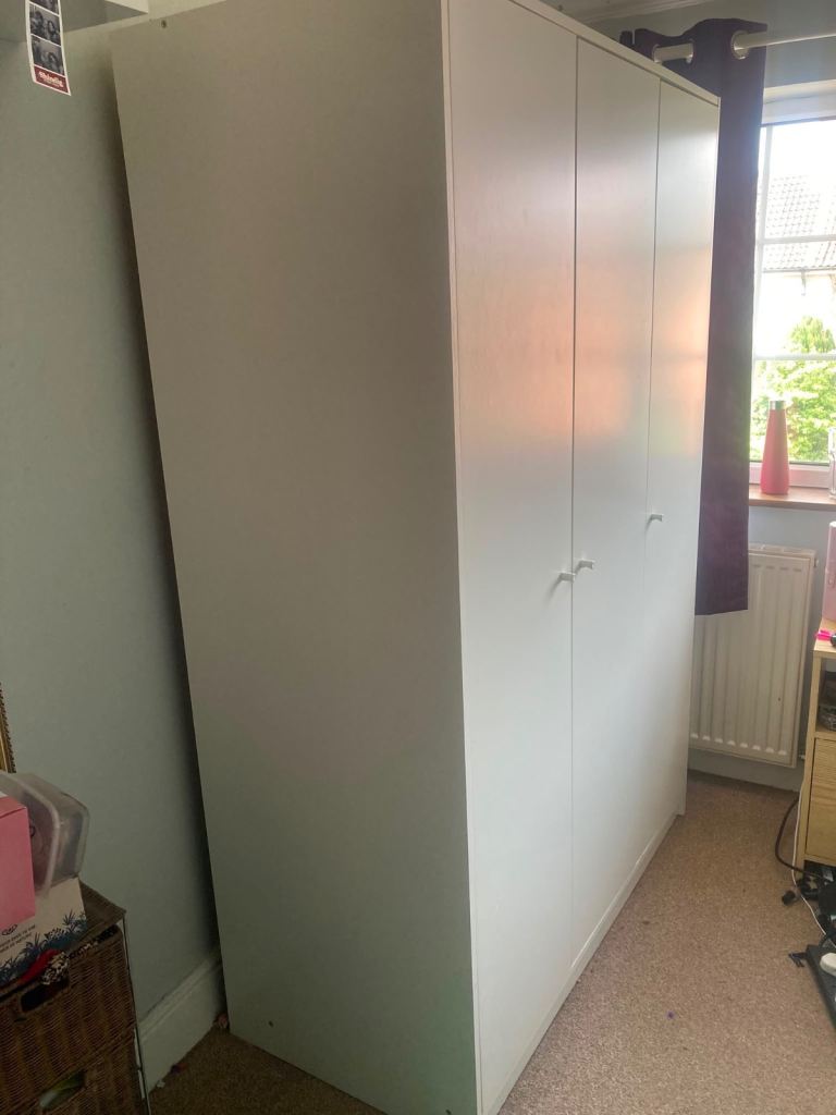White Triple Wardrobe – Good Condition