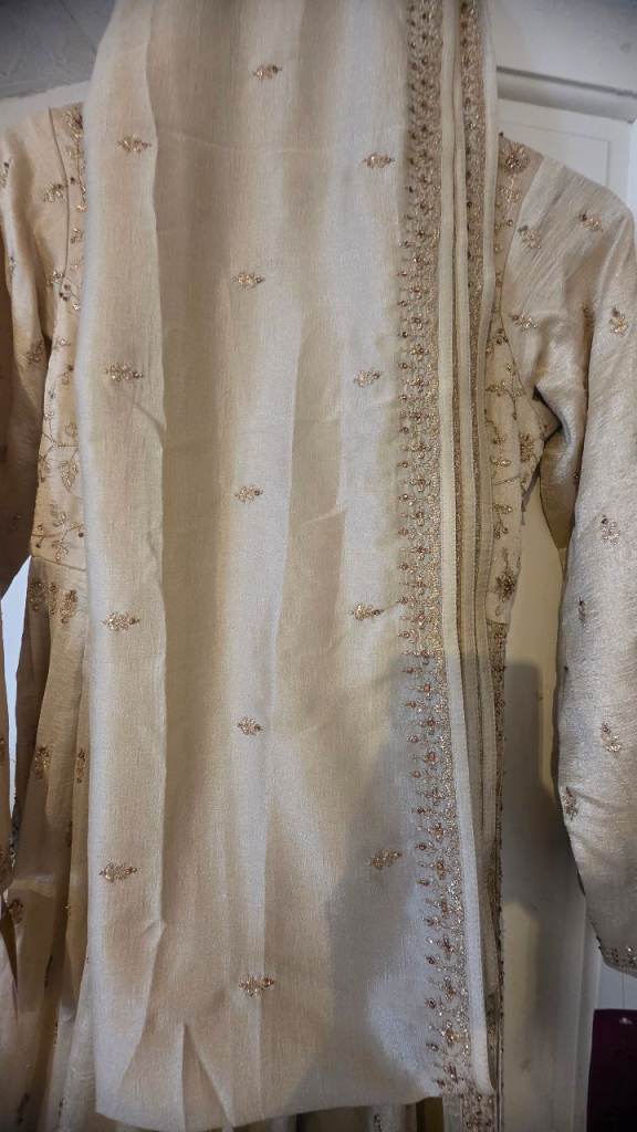 Elegance Cream Embroidered Dress – Brand New with Tags