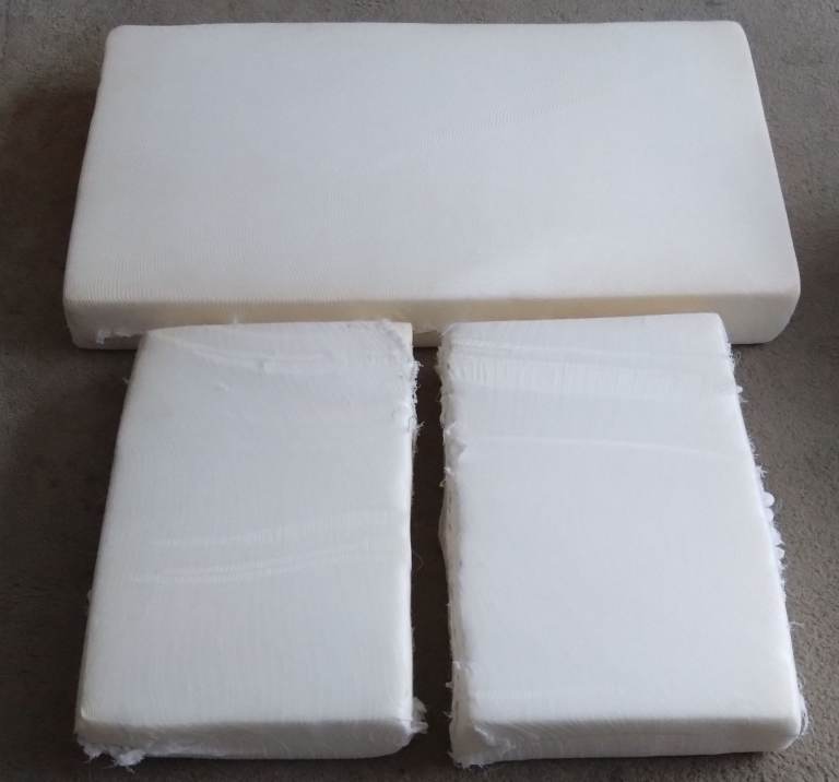 3 x Foam cushions (no covers) Ideal for motorhome, campervan, boat etc. 