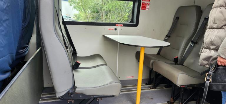 Welfare can seats with seat belts table & lower bulk head