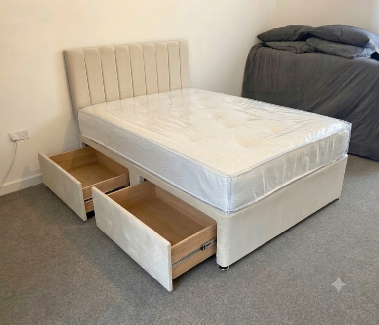 Unbeatable Price: Brand New Double Divan Bed & Deep Quilt Mattress Combo 💸