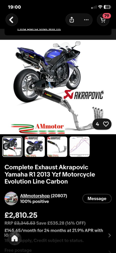 R1 exhaust akrapovic 