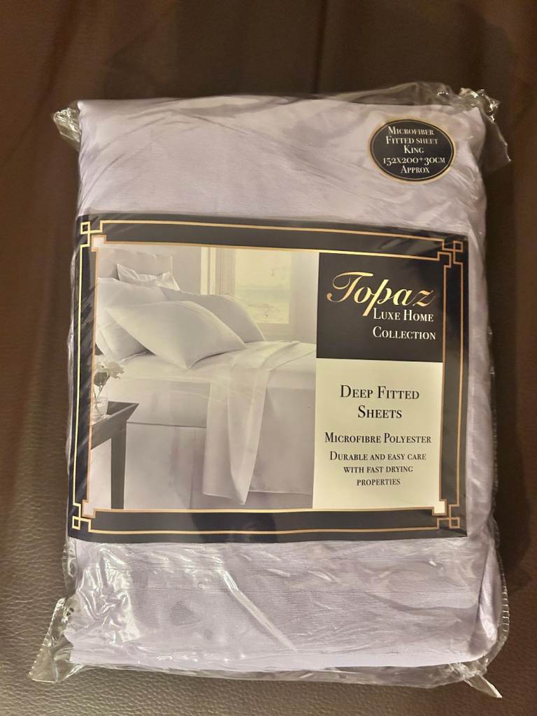 1 Lilac Topaz Luxe Home Microfibre Deep Fitted King Sheet