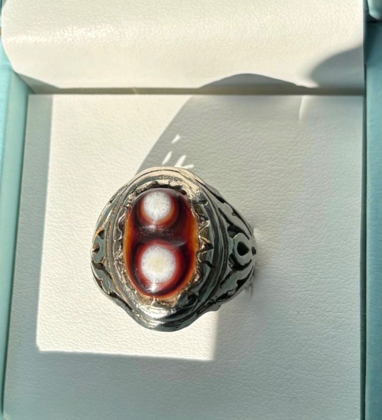 Agate silver ring