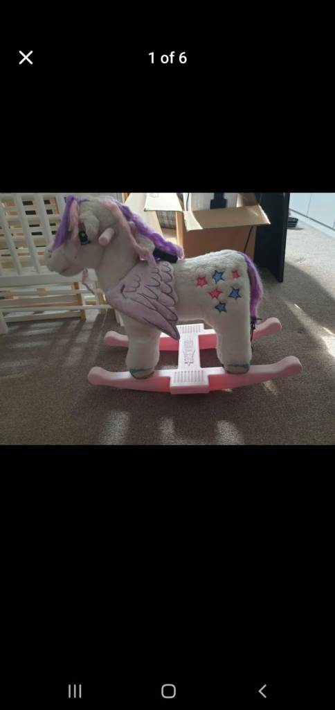 Unicorn Rocking Horse – Good Condition, Pink and White