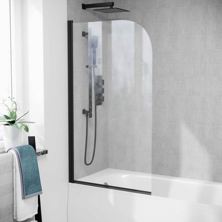 Curved glass shower screen
