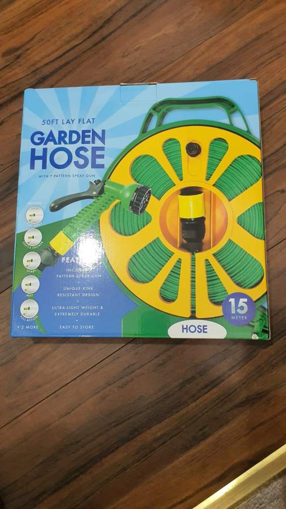 Brand New Boxed Pack Garden Hose With Stand  - 15M -Unused 