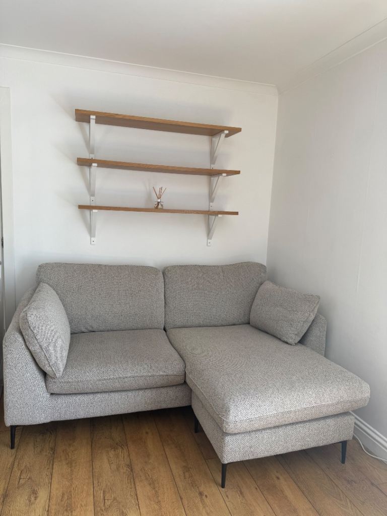 Comfortable Grey Fabric Corner Sofa – Good Condition
