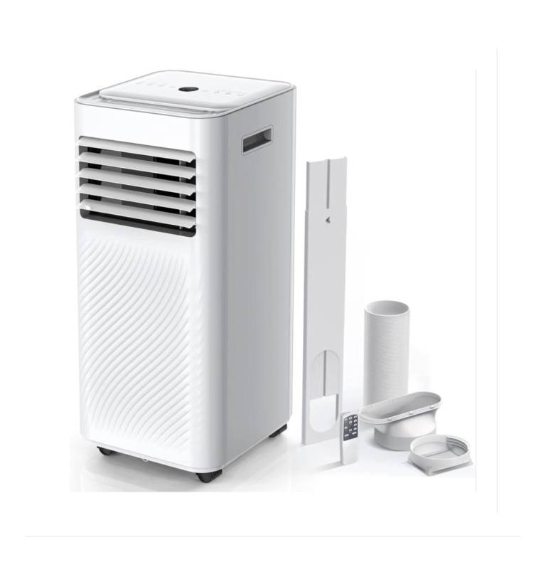 Air Conditioner Portable AC 7000 BTU Cooling, Ventilation,Dehumidifying and timer AC Unit, WHITE