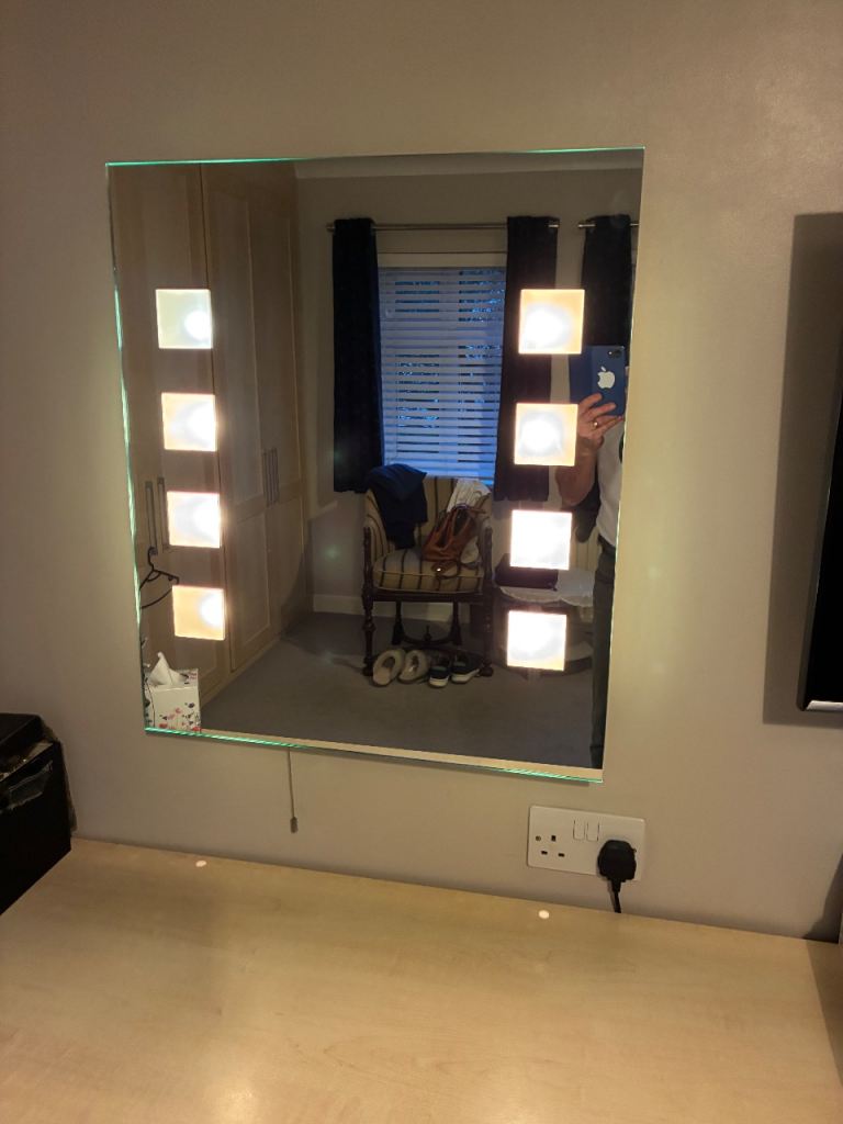 Bathroom/dressing table backlit mirror 70 cm H x 60 cm W