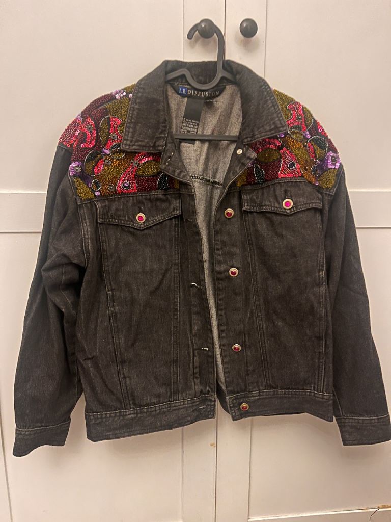 I.B. Diffusion vintage Denim Jacket with Sequin Detail – Good Condition