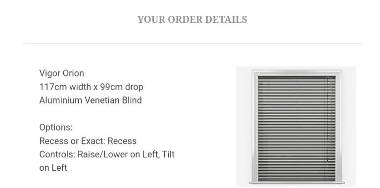 Blinds Direct - New - Vigor Orion Aluminium Venetian Blind - 117cm wide x 99cm drop