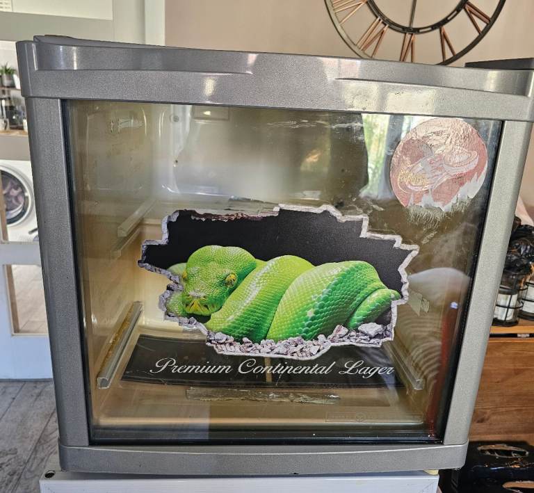 Reptile incubator converted fridge with heat mat and thermostat 