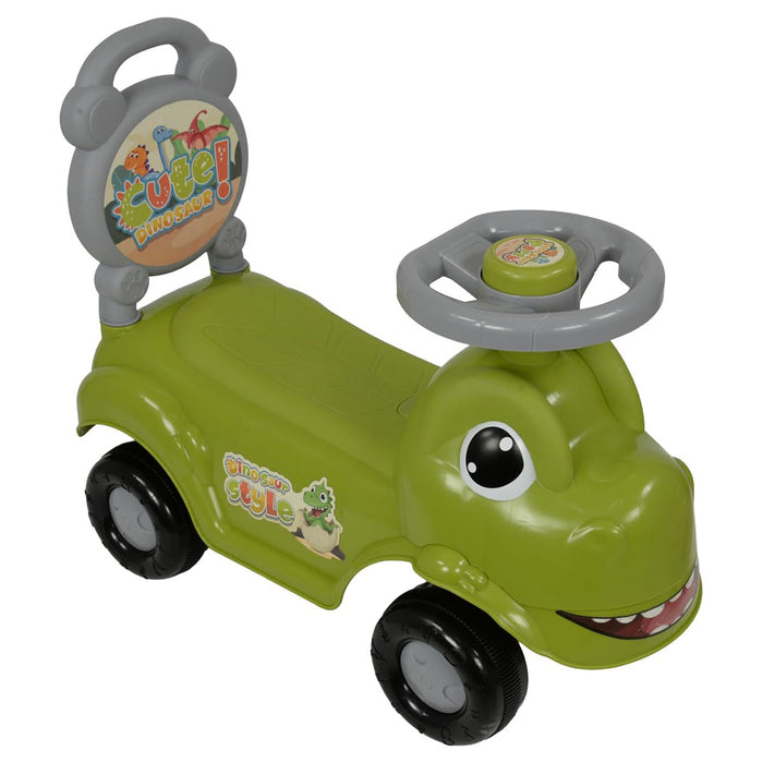 Kids Dino Ride-On Car Toy – Green Toddler Push Along Car