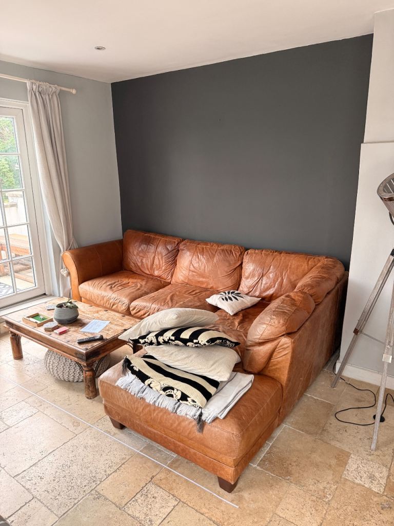 Leather Sofa to Good Home– Well Used