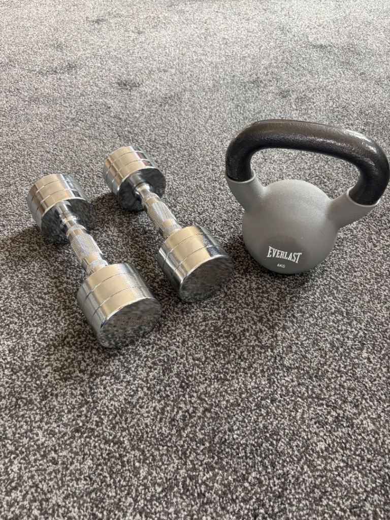  Dumbbells - 6kg kettlebell Delivery available 
