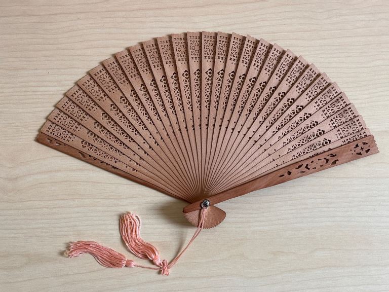 Decorative Wooden Hand Fan with Tassel..