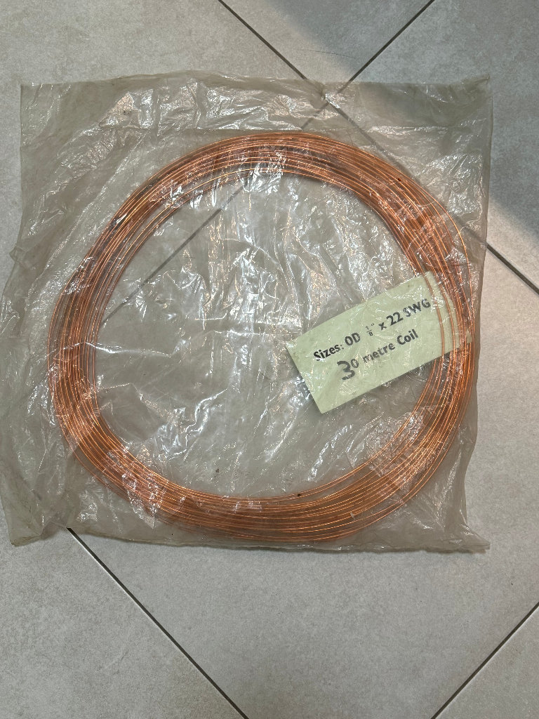 Copper Pipe 1/8" X 22 SWG- 30m