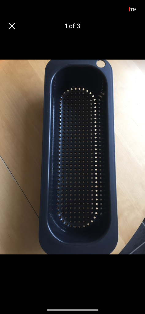 (559) Ikea Boholmen black sink colander, new!
