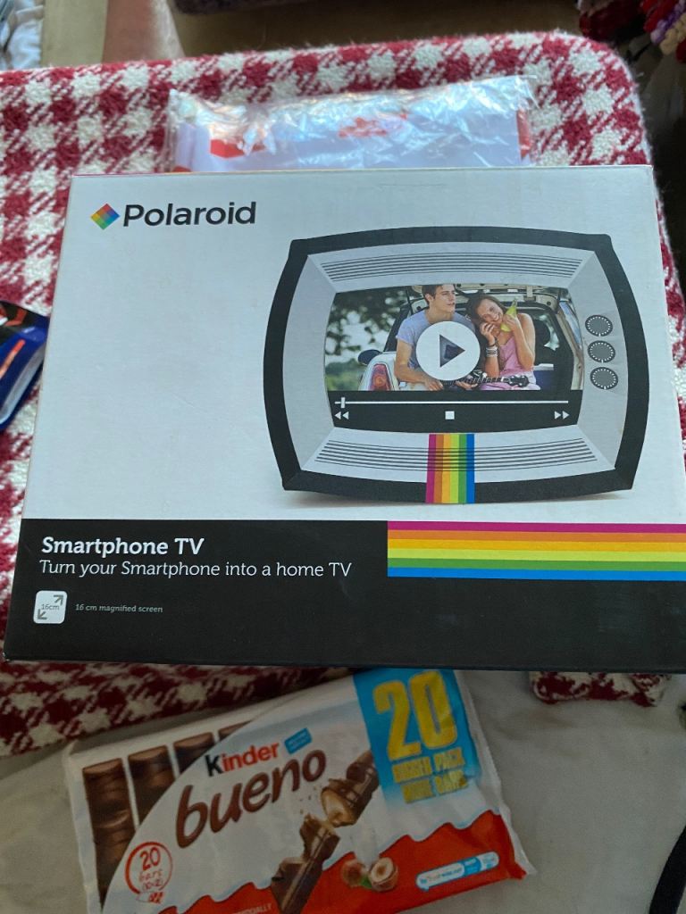 POLAROID SMARTPHONE TV Portable Cardboard Phone Magnifier Box Retro CRT, Boxed