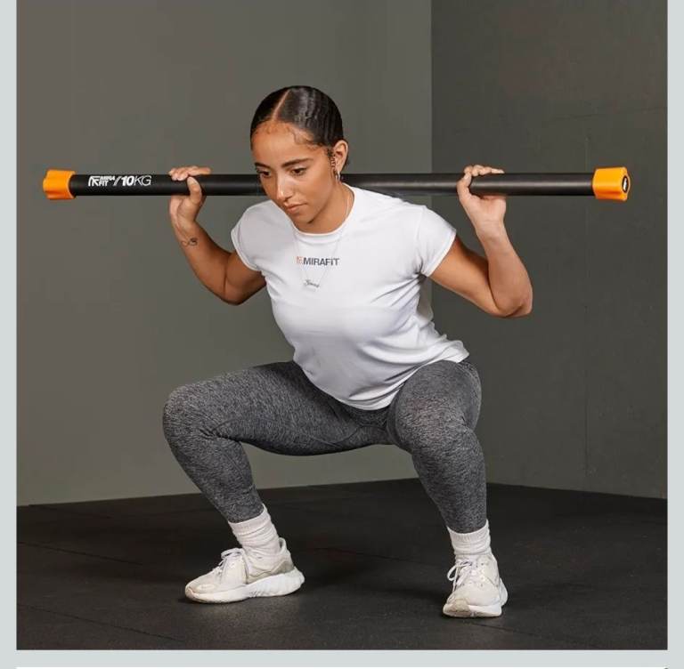 Mirafit 10KG Weighted Bar – Black and Orange, As Good As New