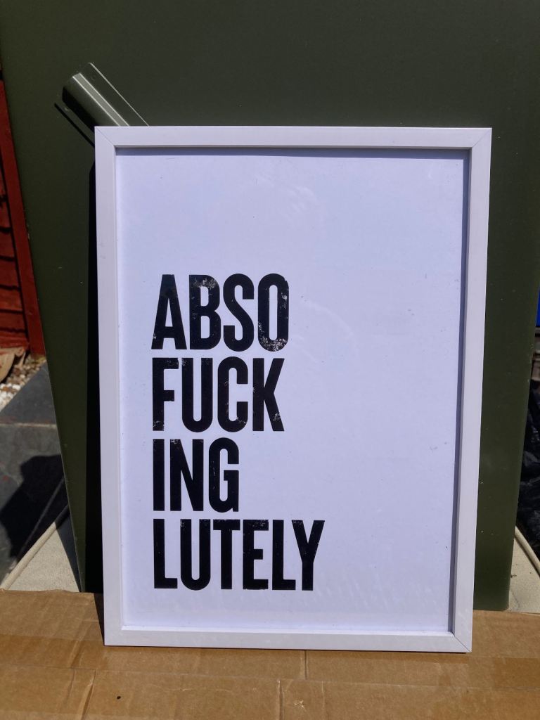 ABSO FUCK ING LUTELY Framed Print - White Frame