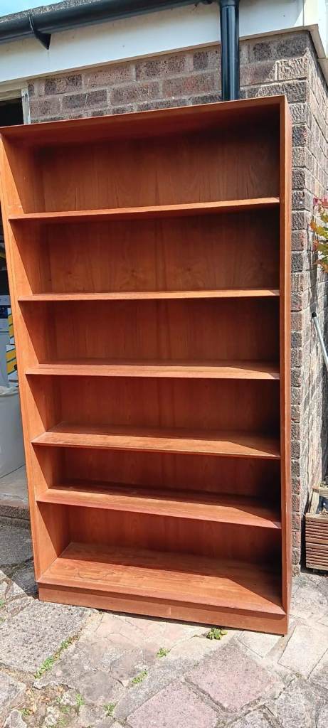 Large Wooden Bookshelf - Fair Condition, 6 Shelves