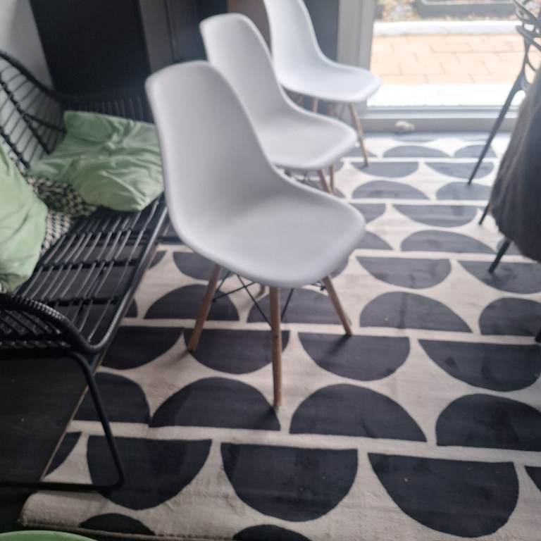 3 dining chairs white Scandinavian