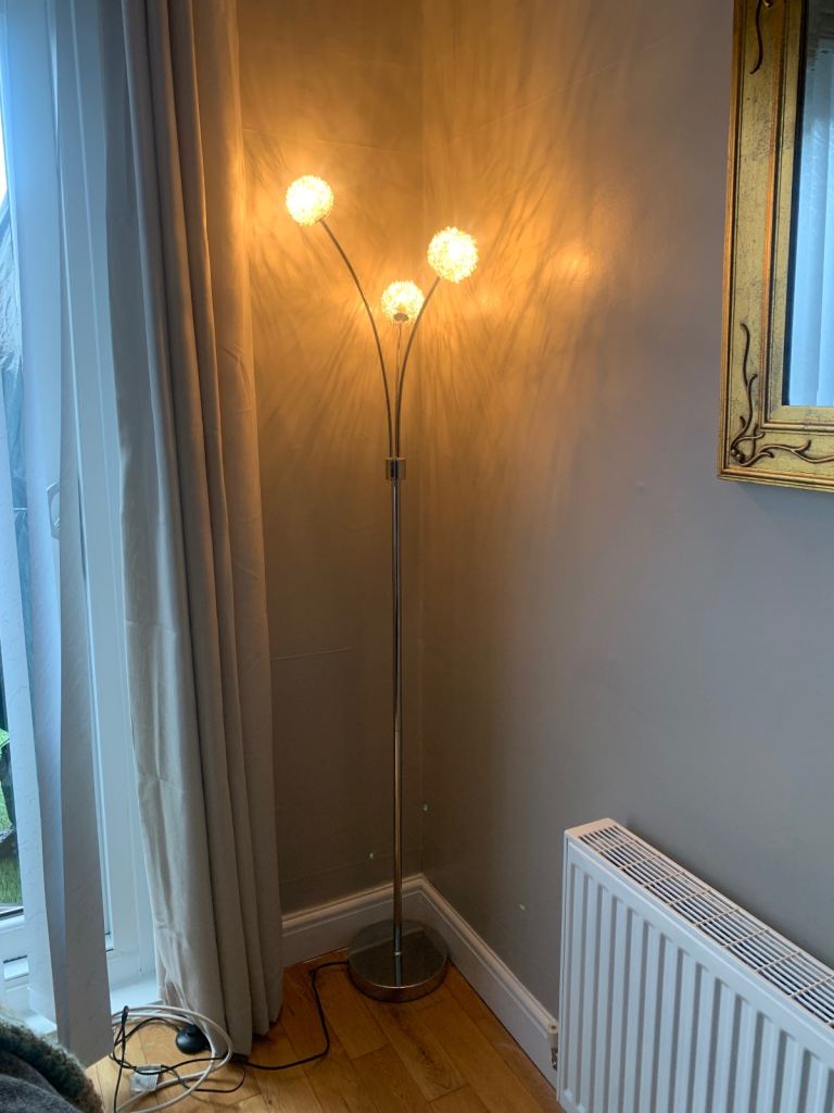 Silver chrome floor lamp 