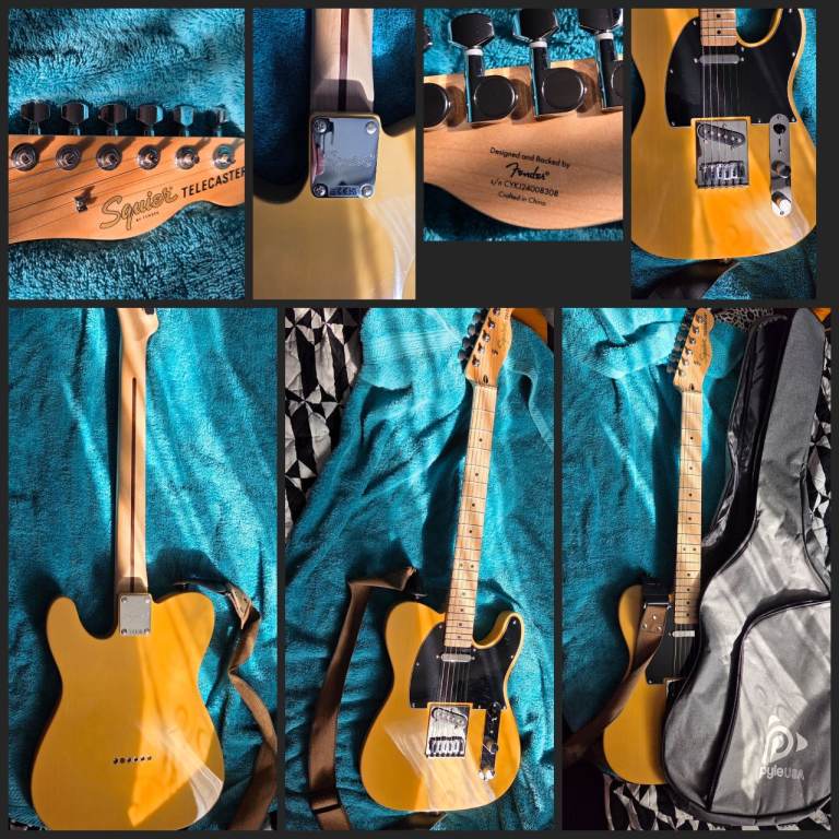 Squier Telecaster Electric Guitar by Fender, Butterscotch Blonde 