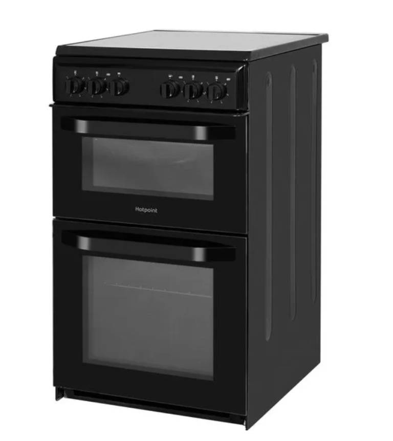 Hotpoint HD5V92KCB/UK 50cm Single Oven Electric Cooker-Black induction Hob