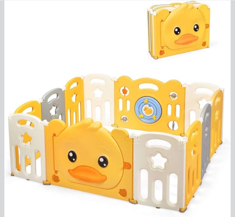 COSTWAY yellow duck Play Pen