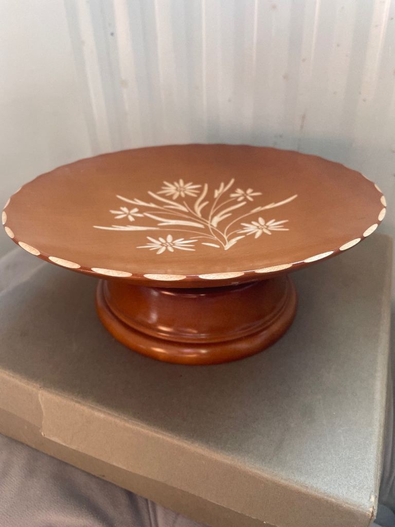 Brand new Swiss vintage wooden rotating musical cake/ food stand 