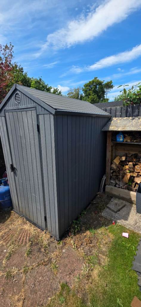 Sturdy Grey Plastic Garden Shed – Good Condition