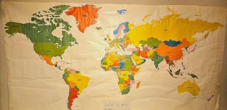 World (Globe) map wall poster large 115 cms x 230 cms